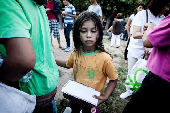 Mideastern refugees in Athens