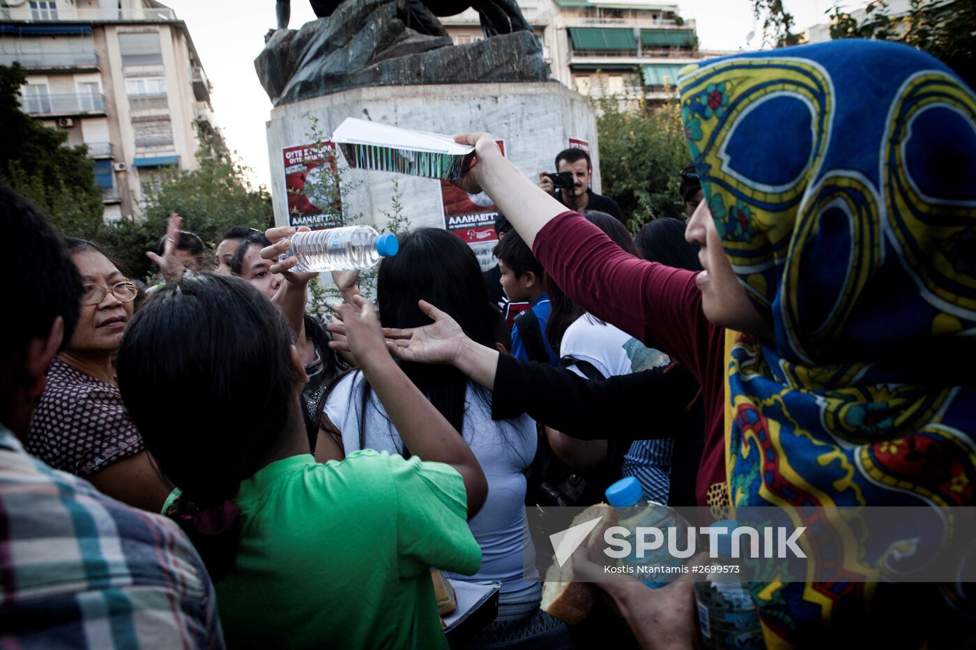 Mideastern refugees in Athens