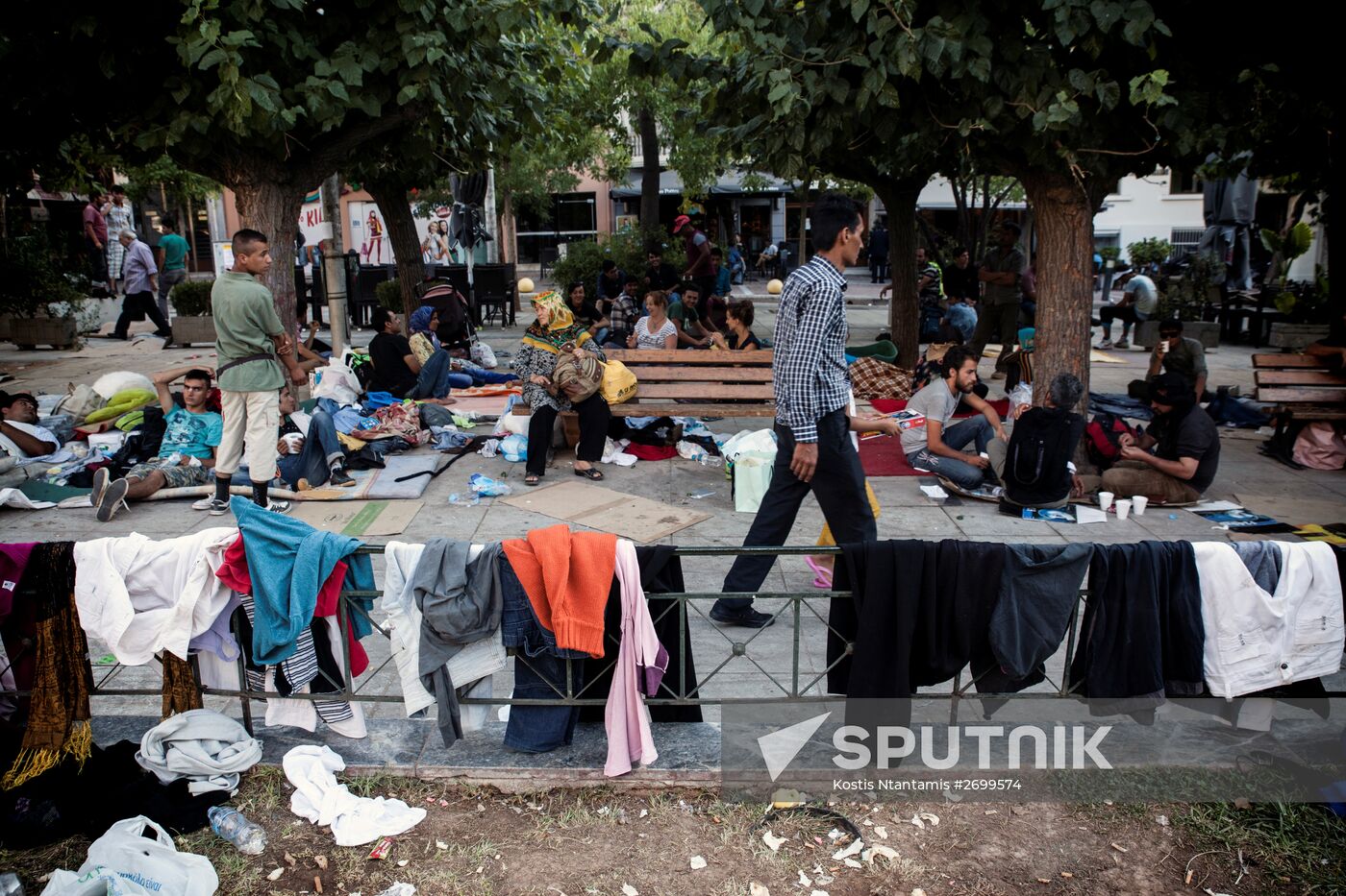 Mideastern refugees in Athens