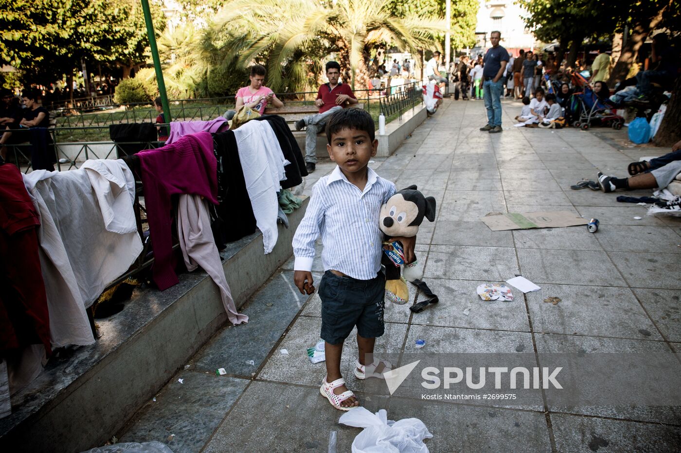 Mideastern refugees in Athens