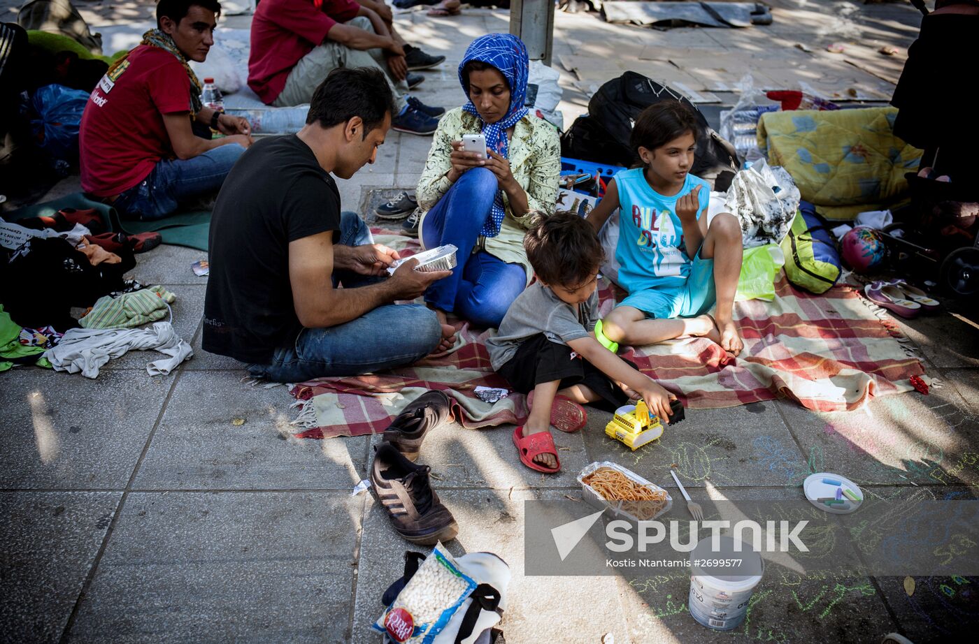 Mideastern refugees in Athens