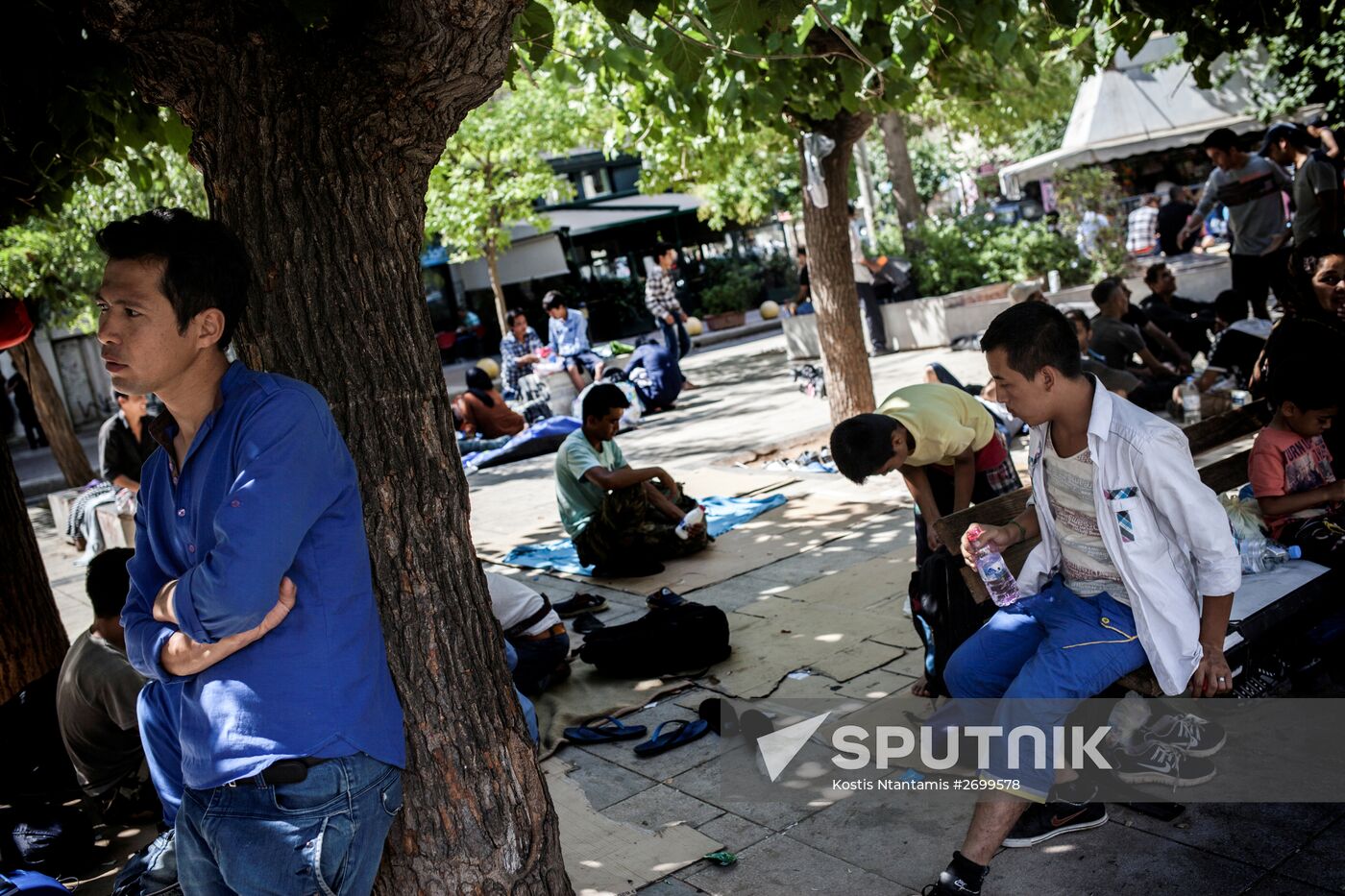 Mideastern refugees in Athens