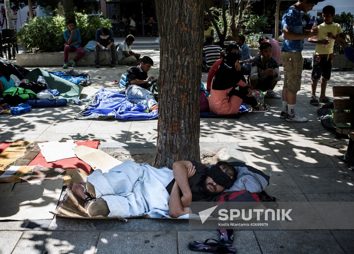 Mideastern refugees in Athens