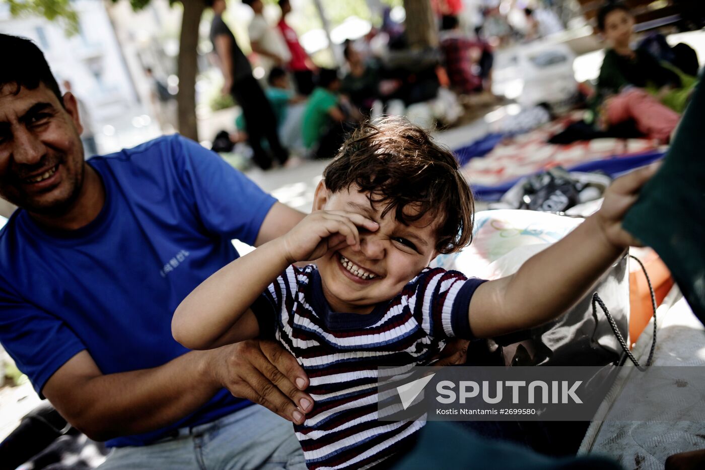 Mideastern refugees in Athens