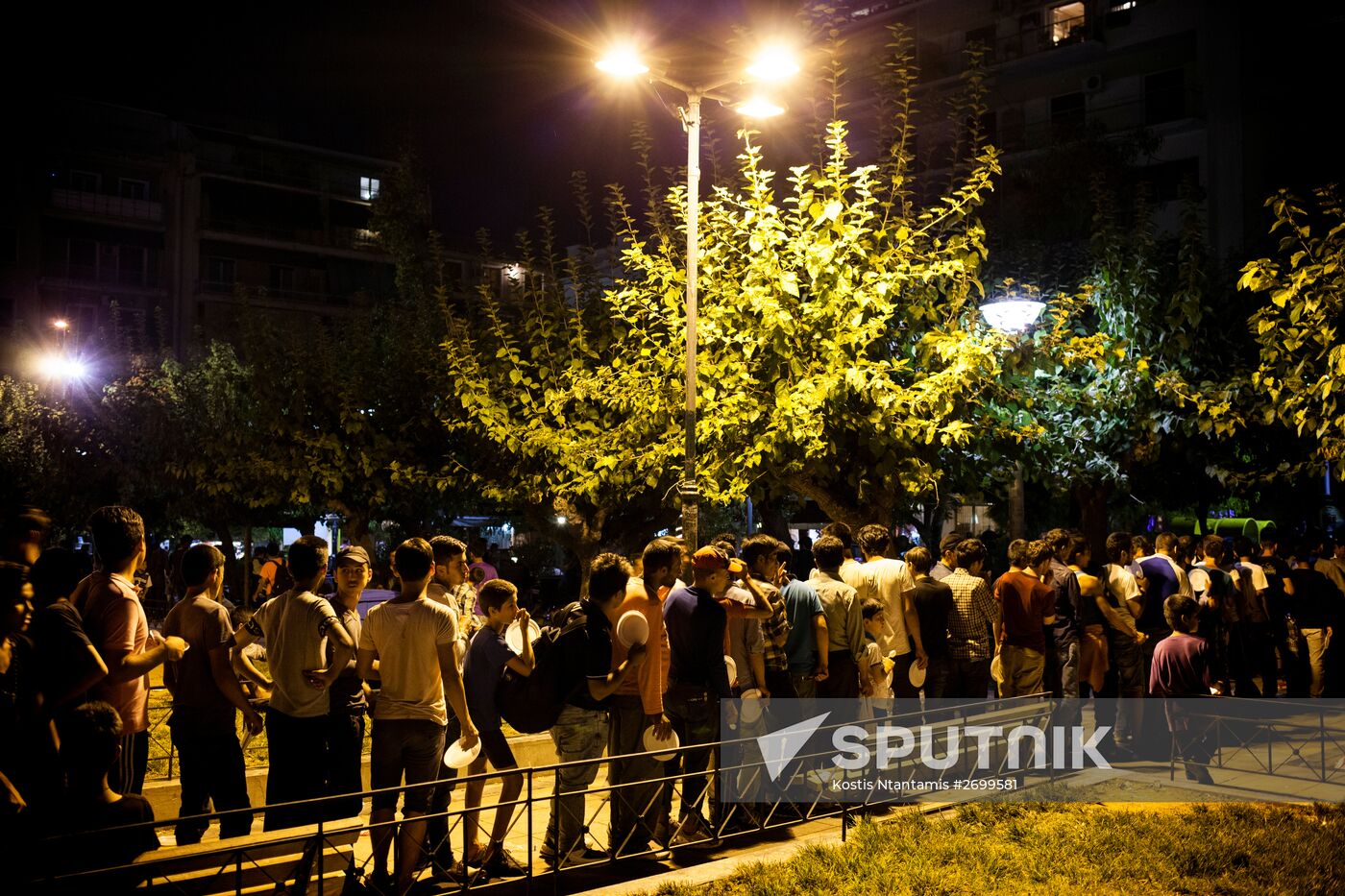 Mideastern refugees in Athens