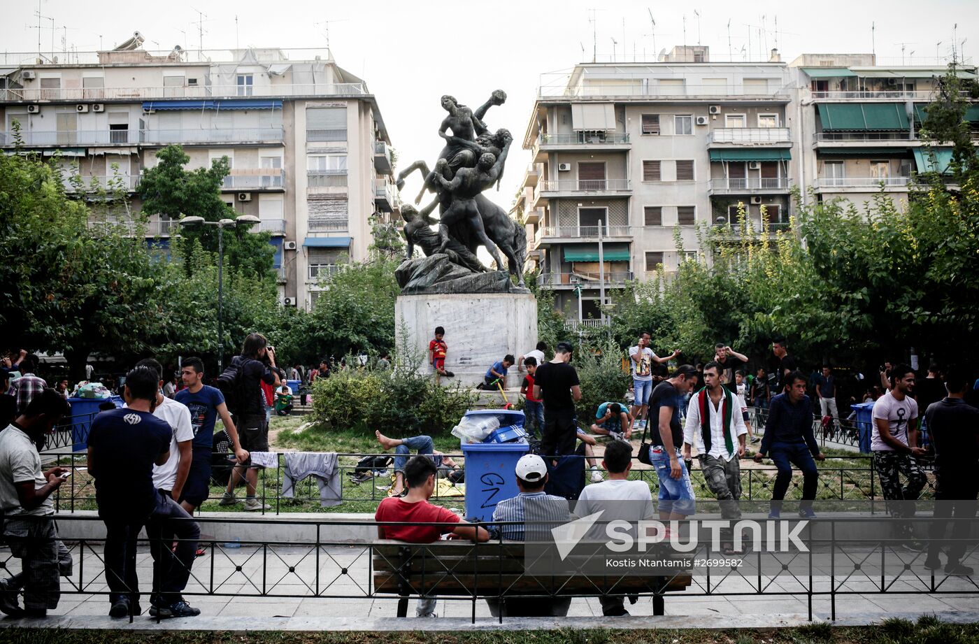 Mideastern refugees in Athens