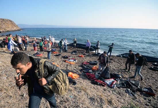 Refugees on Lesbos Island in Greece