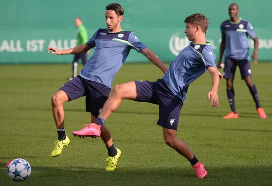 UEFA Champions League. VfL Wolfsburg training