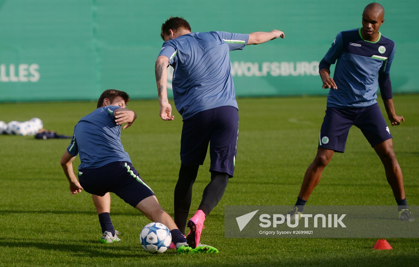 UEFA Champions League. VfL Wolfsburg training