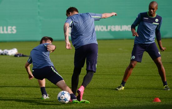 UEFA Champions League. VfL Wolfsburg training