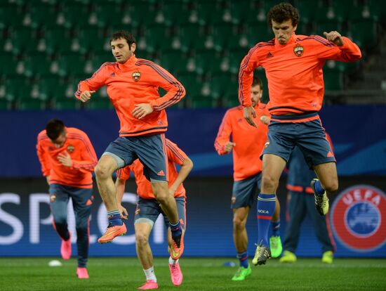 Football. UEFA Champions League. PFC CSKA training session