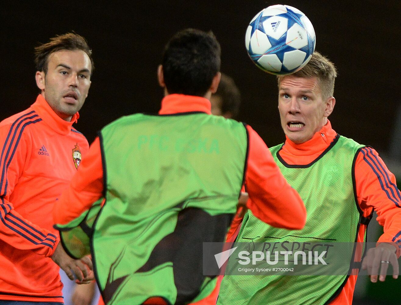 Football. UEFA Champions League. PFC CSKA training session