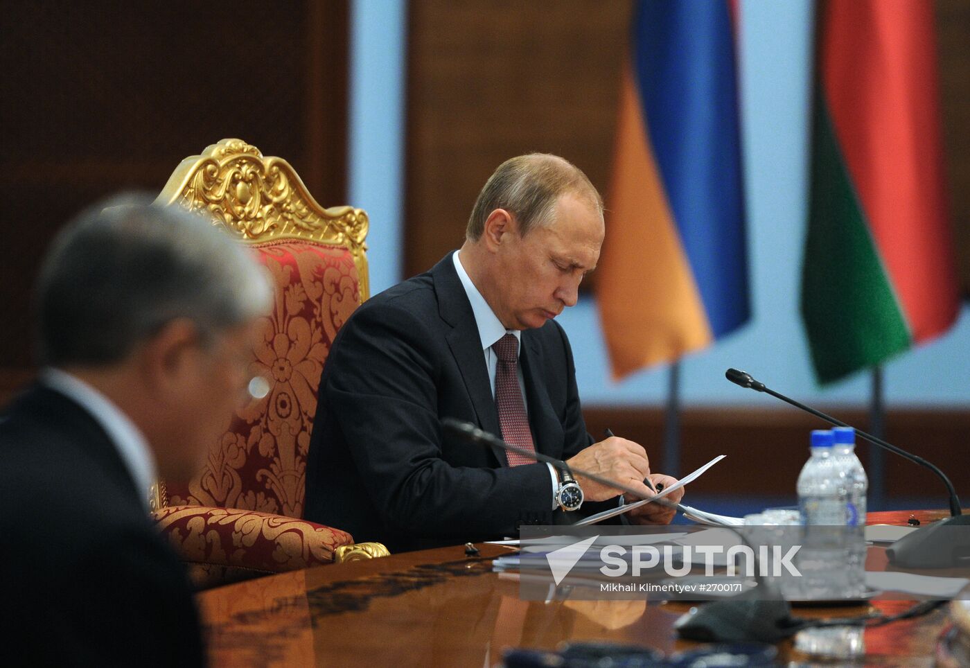 Russian President Vladimir Putin attends Collective Security Treaty Organization summit in Tajikistan