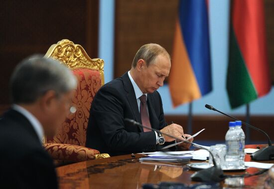 Russian President Vladimir Putin attends Collective Security Treaty Organization summit in Tajikistan