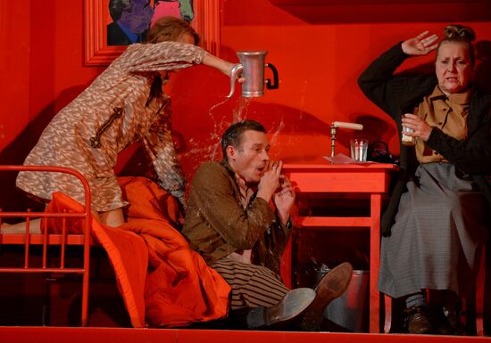 Final rehearsal of play "Suicide" at Yermolova Theater