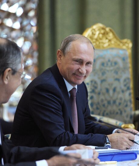 Russian President Vladimir Putin attends Collective Security Treaty Organization summit in Tajikistan