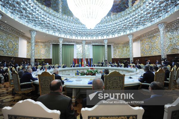 Russian President Vladimir Putin attends Collective Security Treaty Organization summit in Tajikistan