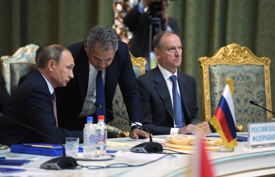 Russian President Vladimir Putin attends Collective Security Treaty Organization summit in Tajikistan