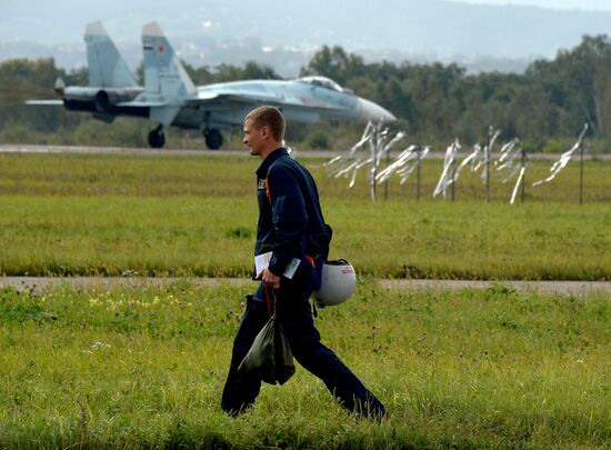 Tactical air force exercise in Russia's Primorye Territory