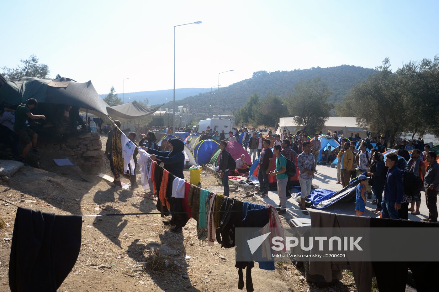 Refugee camp on Greek island of Lesbos