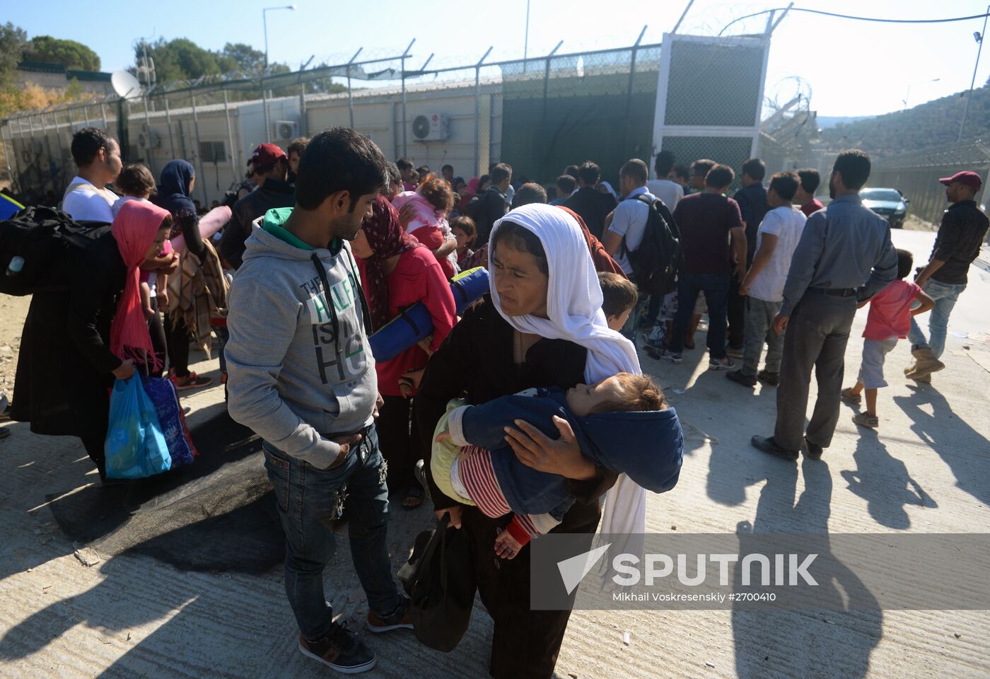 Refugee camp on Greek island of Lesbos