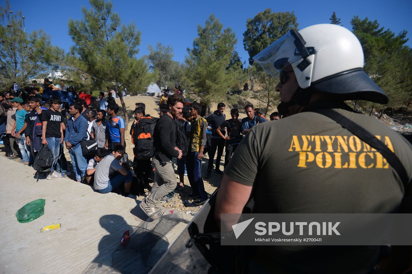 Refugee camp on Greek island of Lesbos