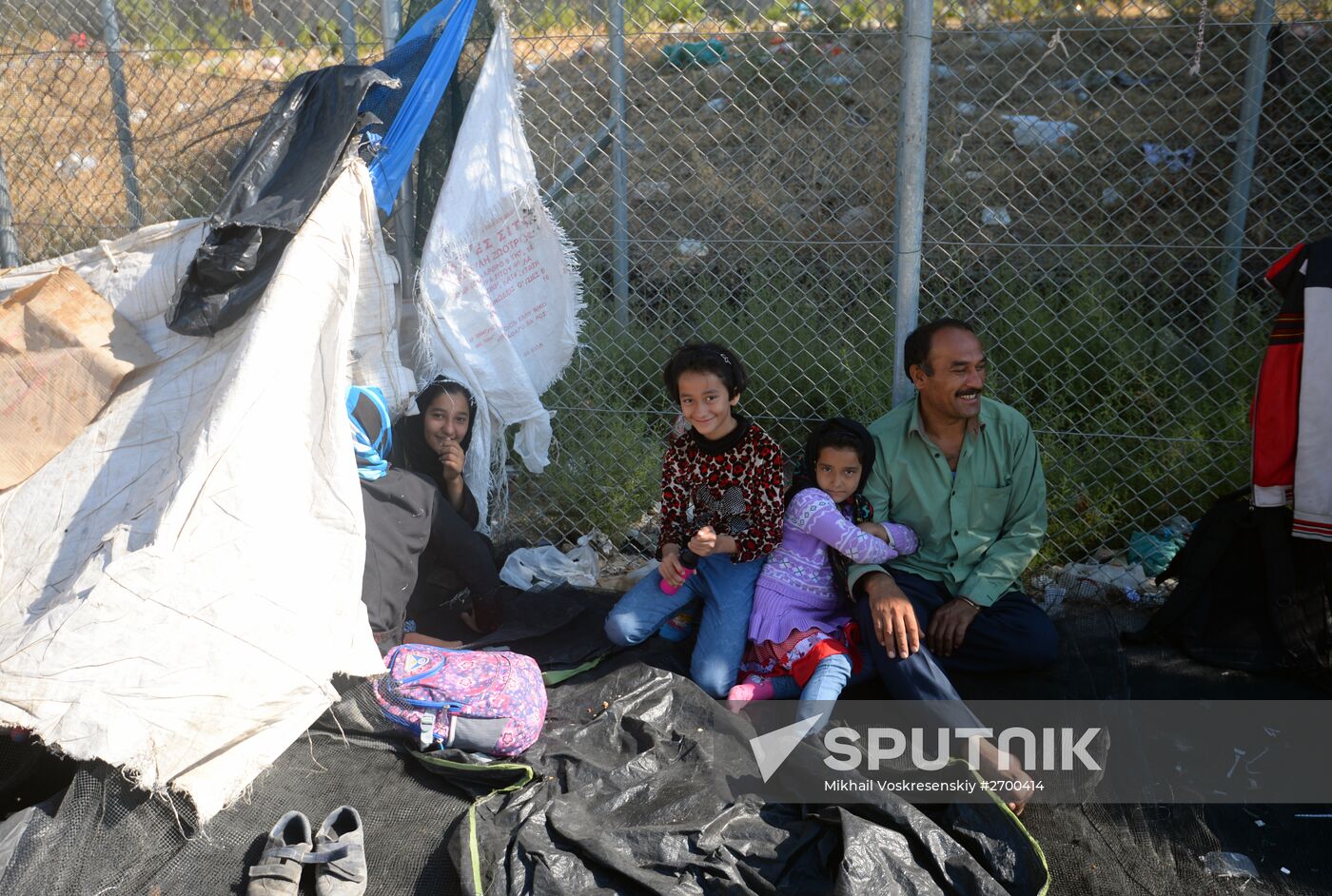 Refugee camp on Greek island of Lesbos