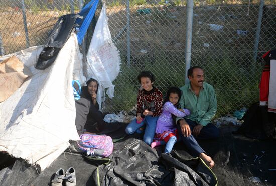 Refugee camp on Greek island of Lesbos