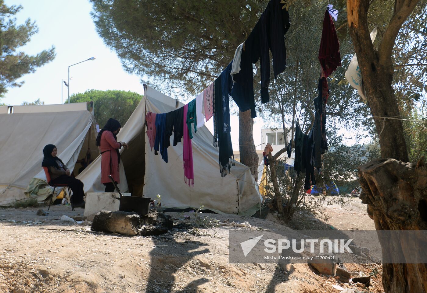 Refugee camp on Greek island of Lesbos