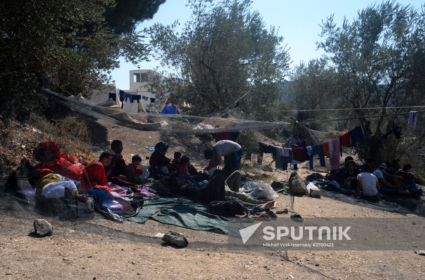 Refugee camp on Greek island of Lesbos