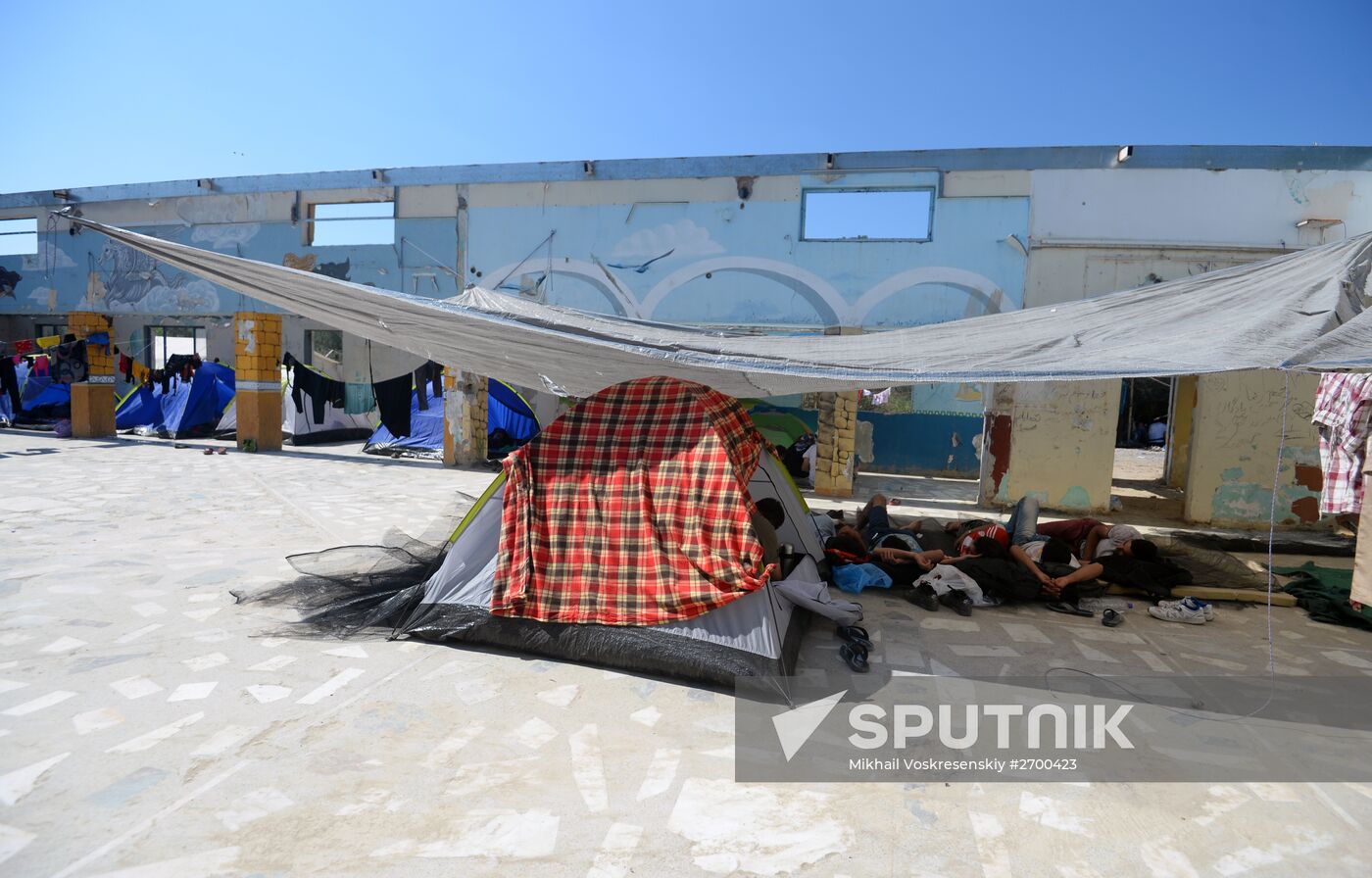 Refugee camp on Greek island of Lesbos