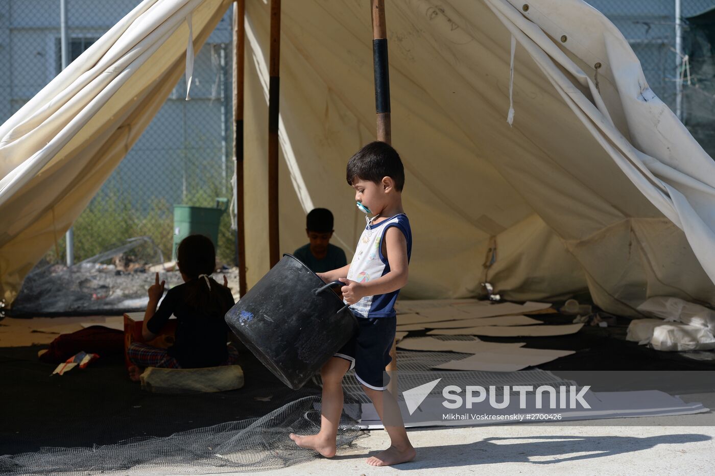 Refugee camp on Greek island of Lesbos