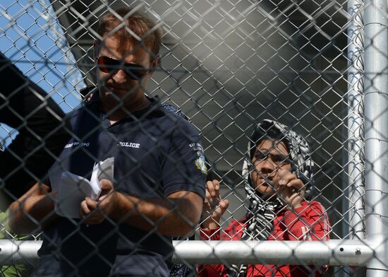 Refugee camp on Greek island of Lesbos