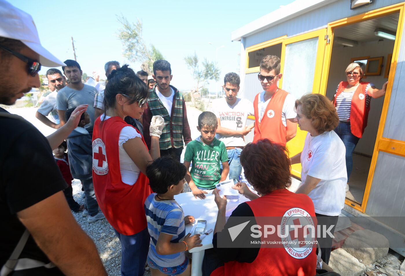 Refugee camp on Greek island of Lesbos