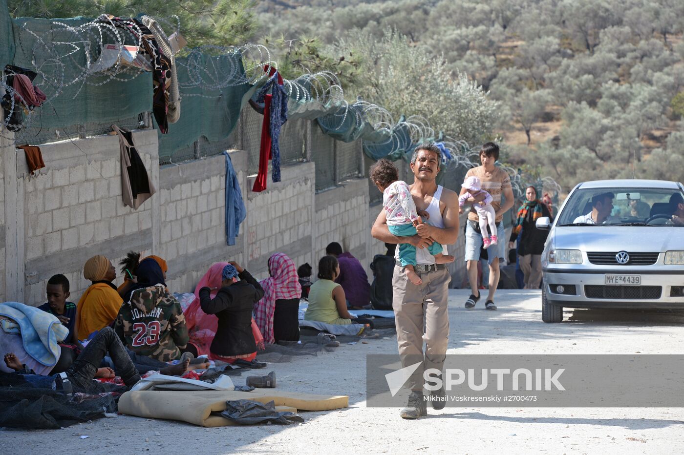 Refugee camp on Greek island of Lesbos