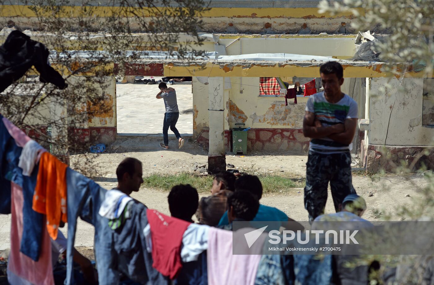 Refugee camp on Greek island of Lesbos