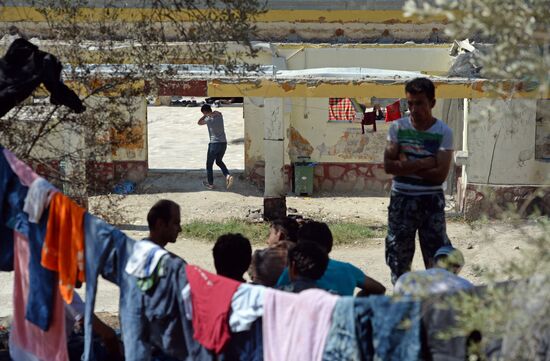 Refugee camp on Greek island of Lesbos