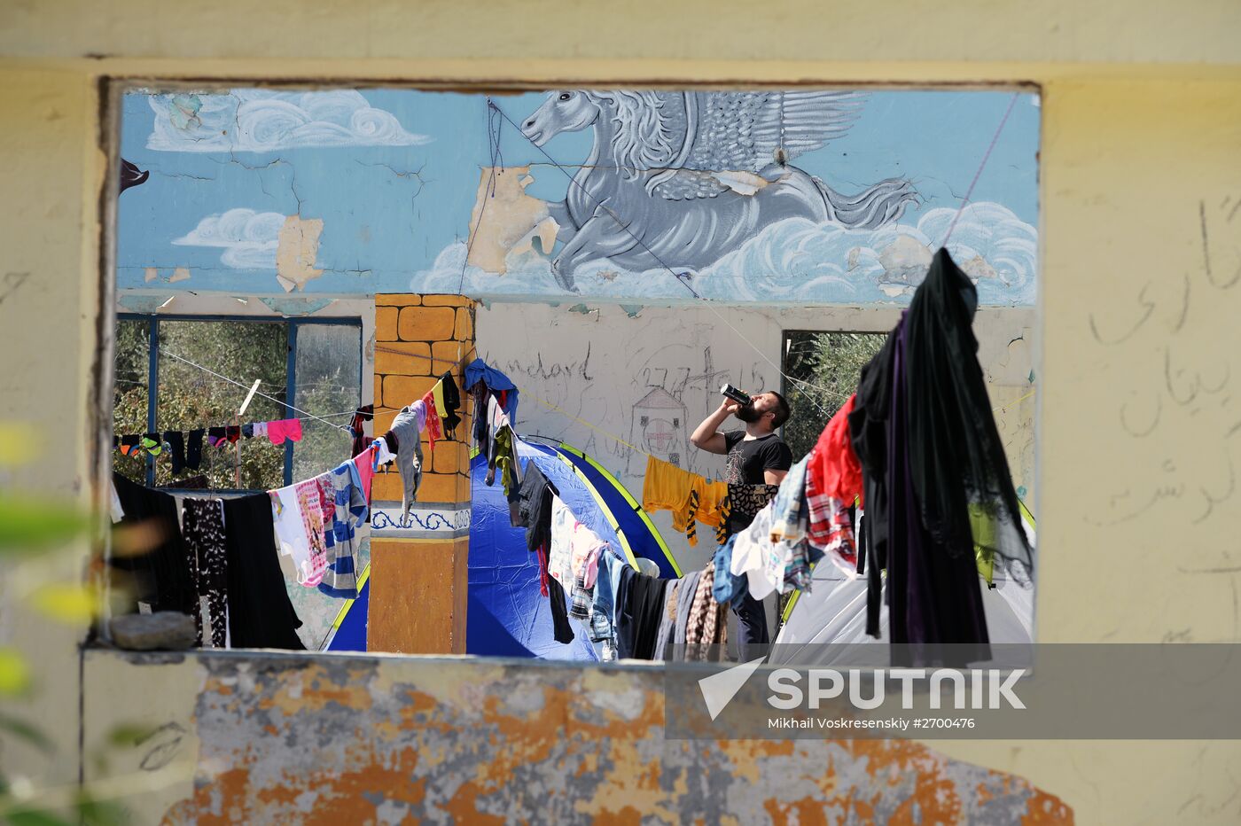 Refugee camp on Greek island of Lesbos