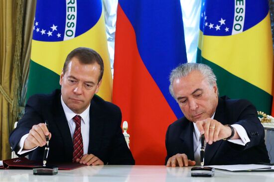 Prime Minister Dmitry Medvedev hosts a meeting of Russian-Brazilian High-Level Commission on Cooperation