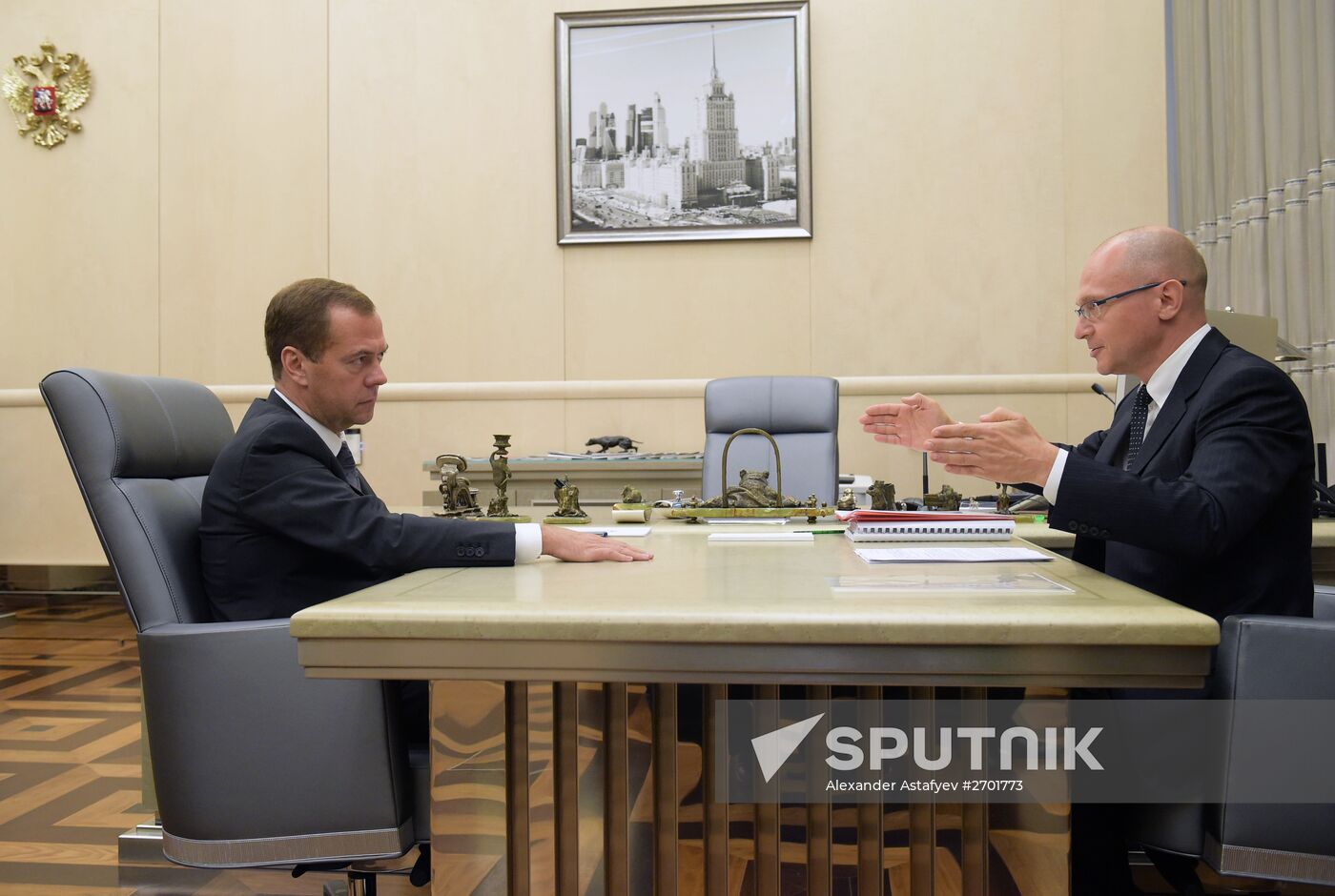 Prime Minister Medvedev meets with head of Rosatom Kirienko