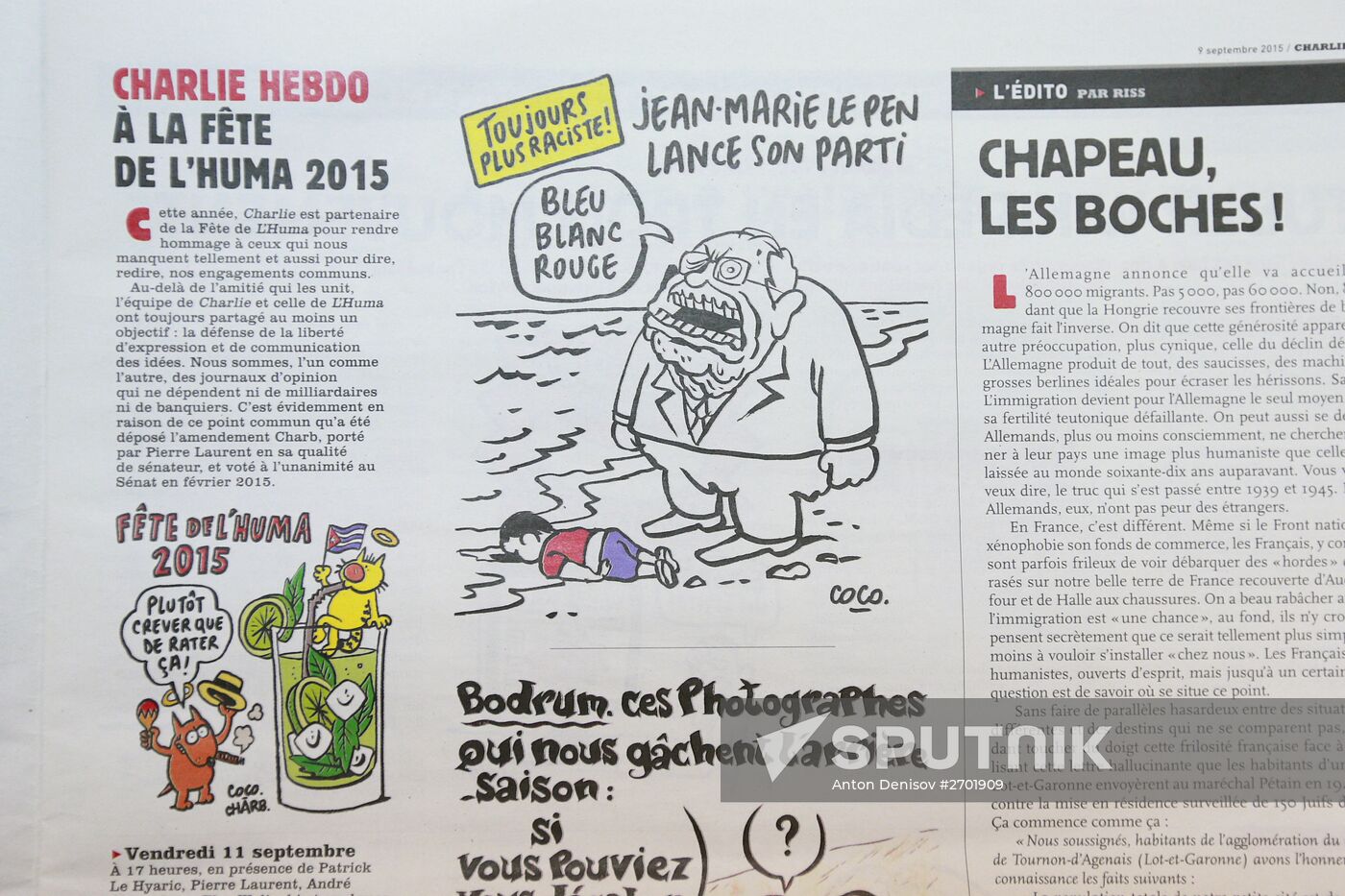 Charlie Hebdo published cartoons mocking drowned Syrian boy