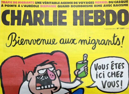 Charlie Hebdo published cartoons mocking drowned Syrian boy