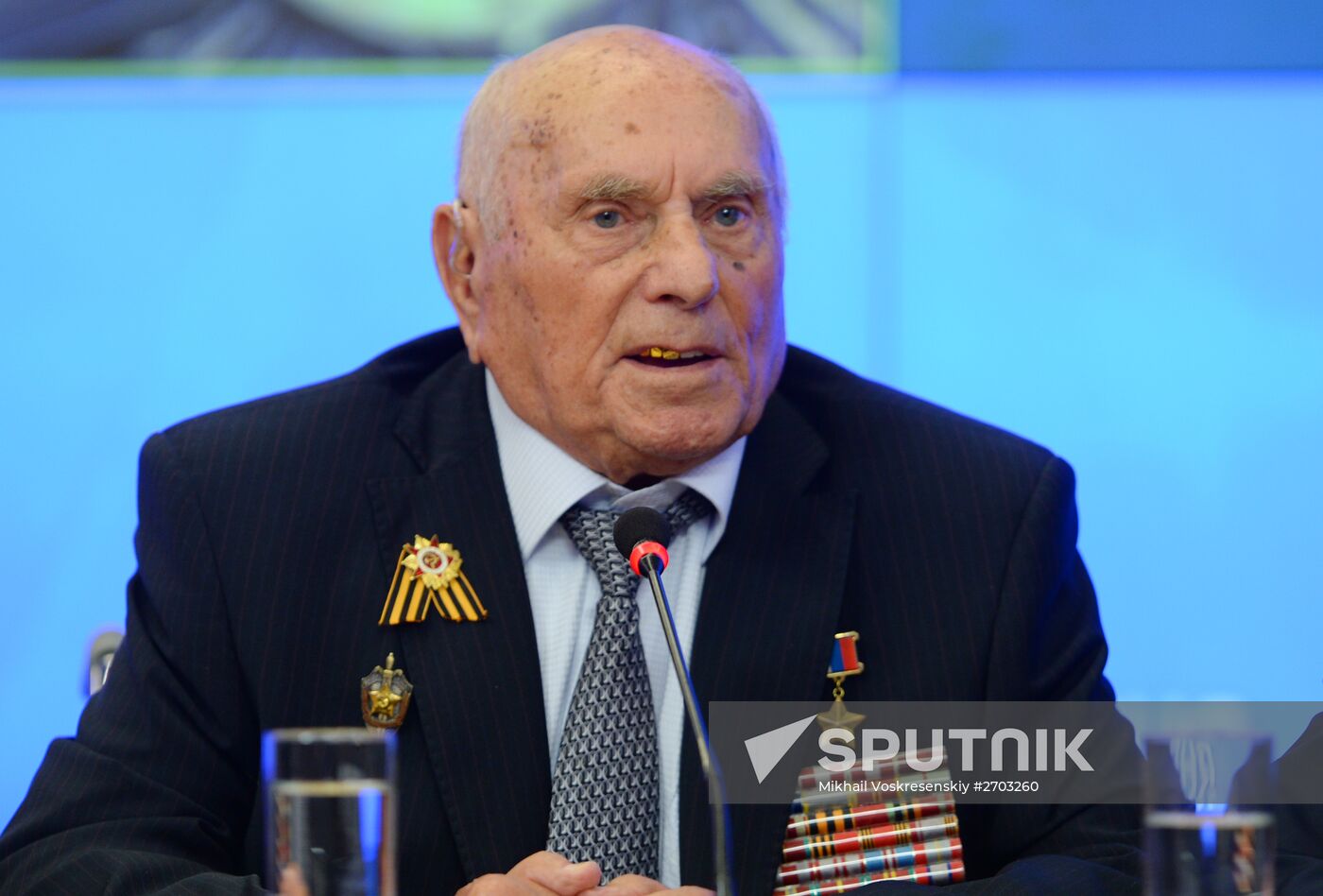 News conference on first run of film "Dynamo athletes on battlefields"