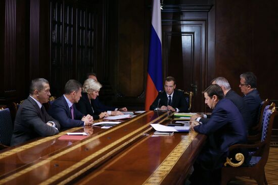 Prime Minister Dmitry Medvedev conducts meeting with vice-prime ministers