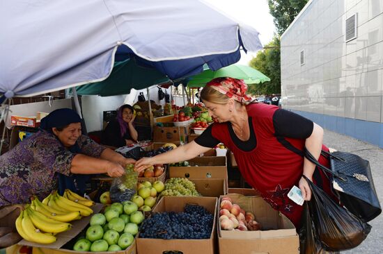 A market in Grozny