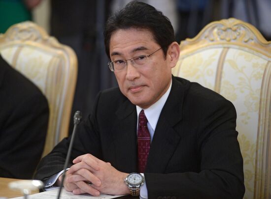 Russian Foreign Minister Sergey Lavrov meets with his Japanese counterpart Fumio Kishida