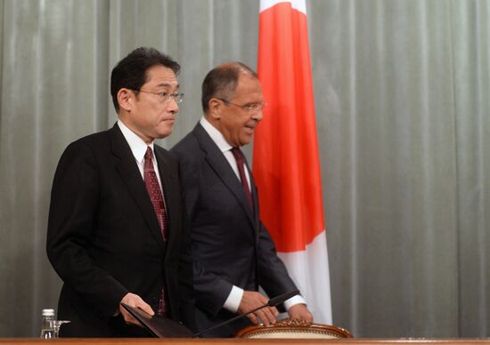 Russian Foreign Minister Sergey Lavrov meets with his Japanese counterpart Fumio Kishida