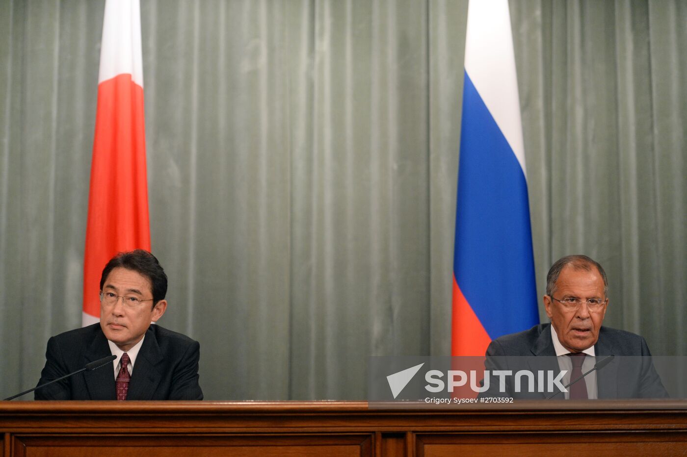Russian Foreign Minister Sergey Lavrov meets with his Japanese counterpart Fumio Kishida