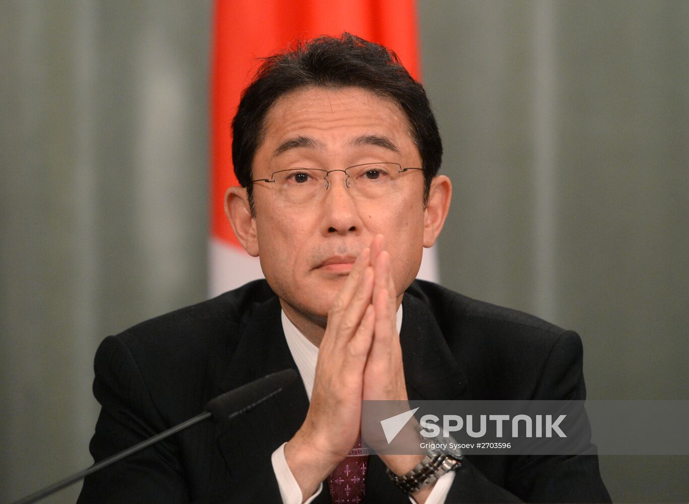 Russian Foreign Minister Sergey Lavrov meets with his Japanese counterpart Fumio Kishida