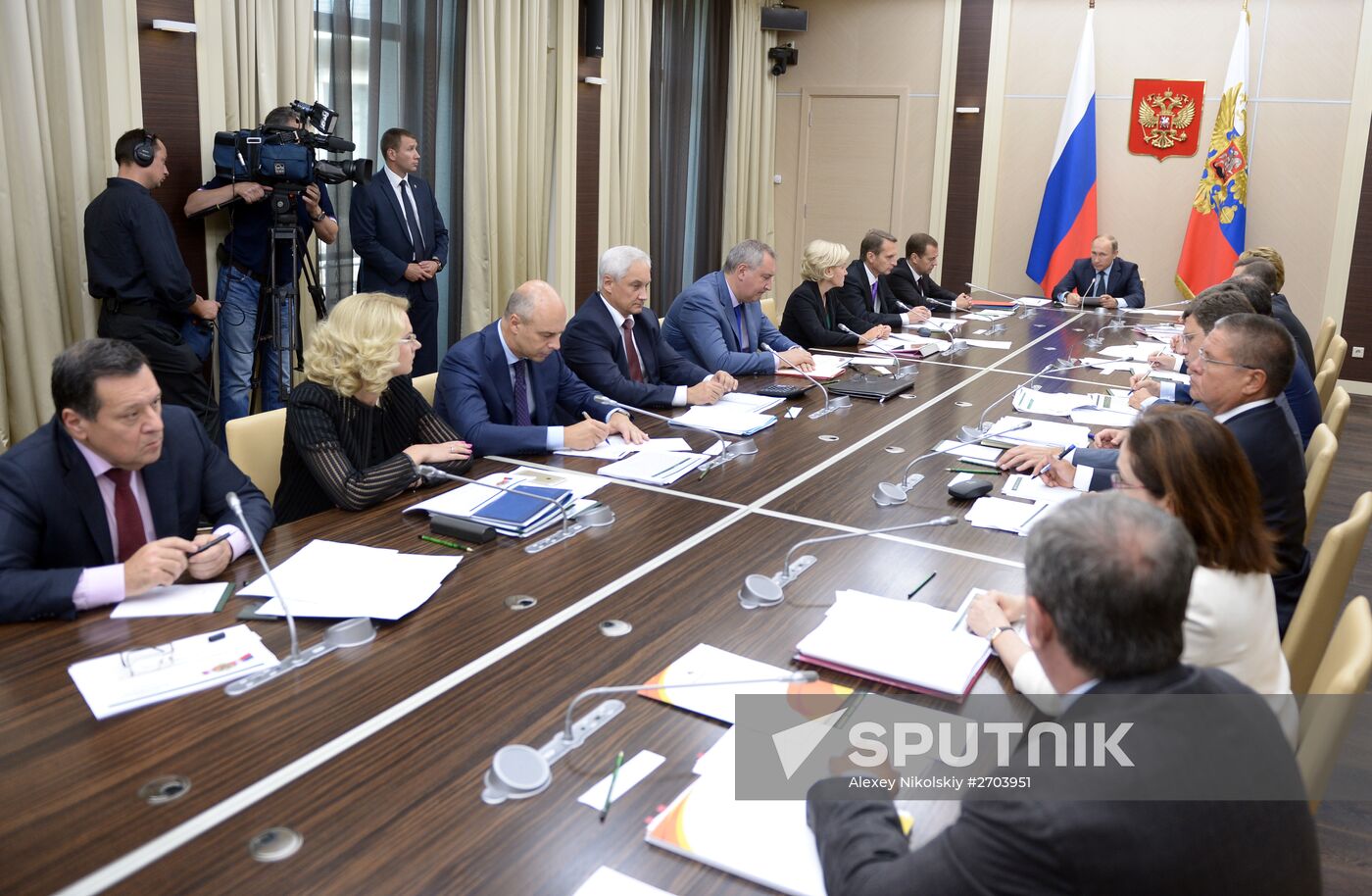 Russian President Vladimir Putin chairs meeting on budget adjustments for 2016